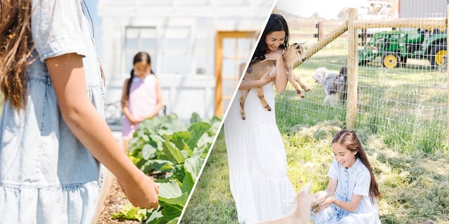 Homeschool kids learning on a farm