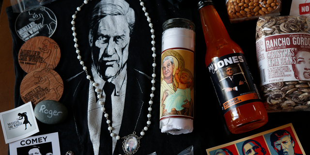 Faux-religious and humorous items devoted to the Trump investigation