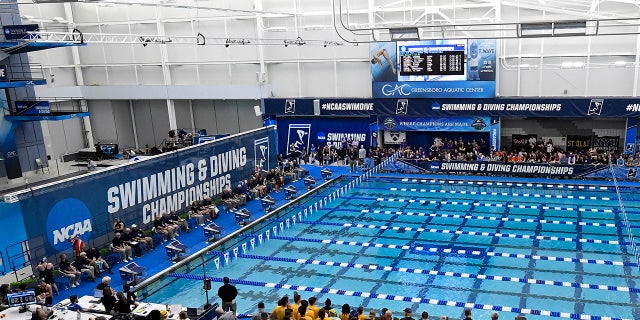 View of swim meet