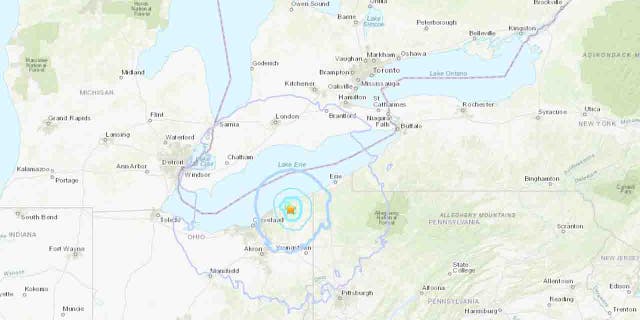 map of earthquake zone in ohio