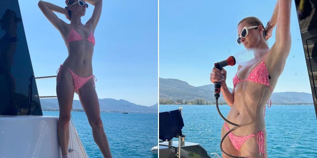 Paris Hilton on a yacht