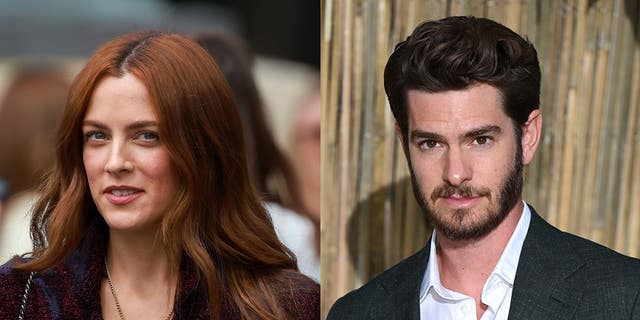 Split of Riley Keough and Andrew Garfield smiling