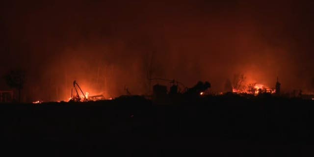 Wideshot of Gray Fire burning