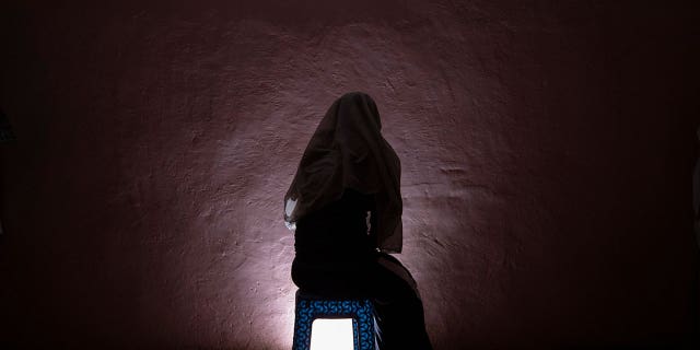 Tigrayan refugee sits