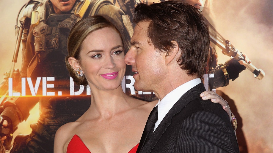 Emily Blunt and Tom Cruise at "The Edge of Tomorrow" premiere 