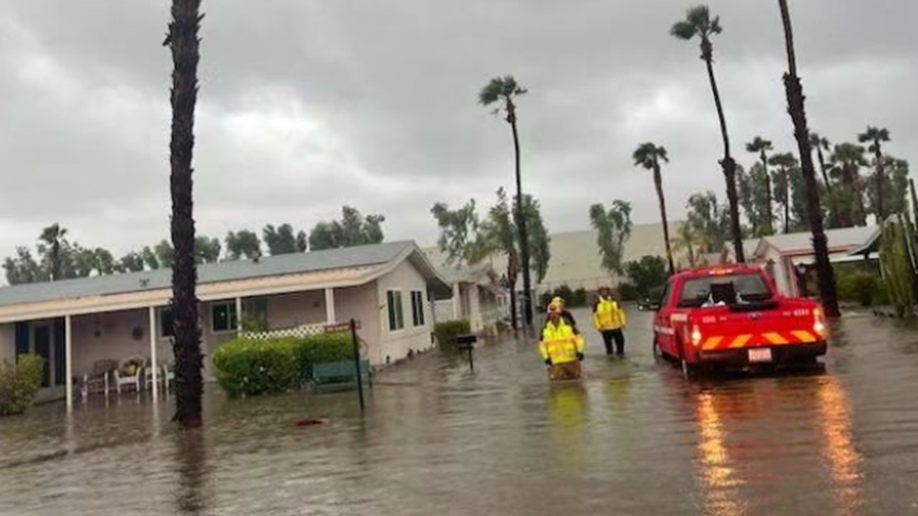 Flooding in Cathedral City, California, from Hilary