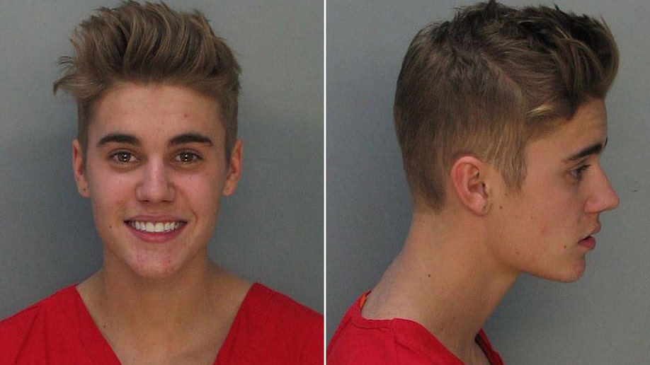 Justin Bieber's mugshot