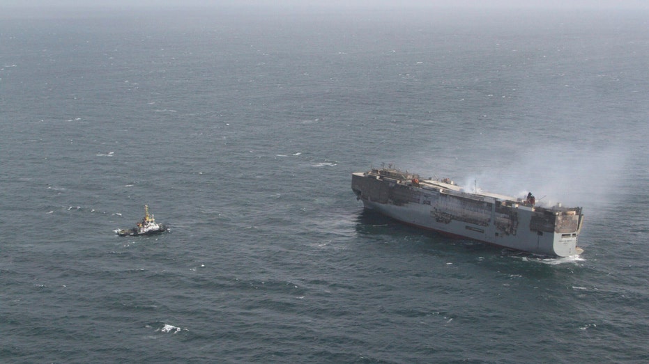 Massive cargo ship fire self-extinguishes after nearly 1 week, salvage efforts underway