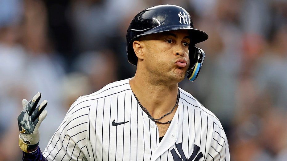 New York Yankees news: Giancarlo Stanton exits game custom yankees jersey  as injuries mount