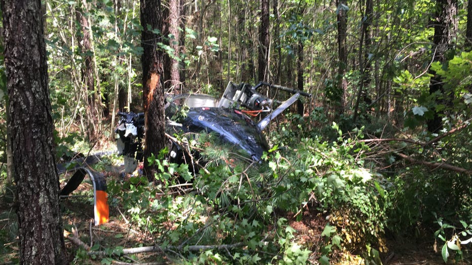 Wreckage of helicopter crash in Virginia