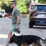 Zachary Quinto walking his dogs