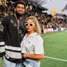 Jordyn Woods and her boyfriend Karl-Anthony Towns enjoyed a date night at the LAFC game Wednesday night at BMO Stadium. Jordyn &amp; Karl sat in the 1800 Tequila Field suite 10.
