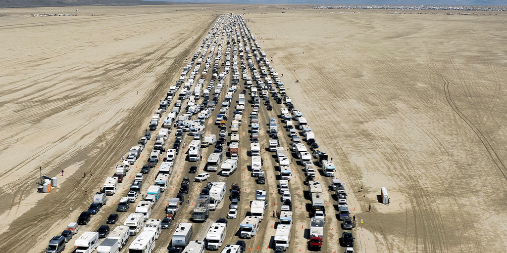 Burning Man traffic jam tops 7 hours as Nevada festival's road reopens following torrential rains: report - Vimarsana News