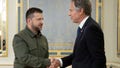 Ukraines President Volodymyr Zelenskyy greets U.S. Secretary of State Antony Blinken before a meeting in Kyiv, Ukraine, on Wednesday.