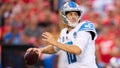Jared Goff #16 of the Detroit Lions drops back to pass against the Kansas City Chiefs during the first half at GEHA Field at Arrowhead Stadium on September 7, 2023 in Kansas City, Missouri.