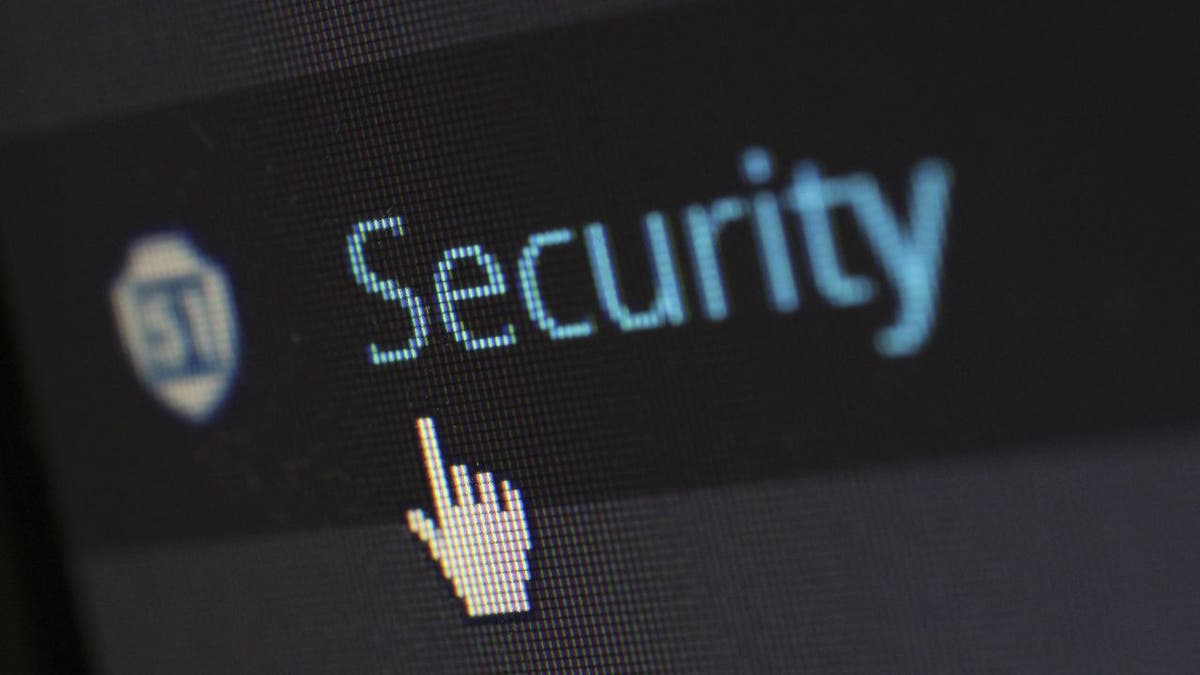 Computer screen with the text "Security" on the screen.