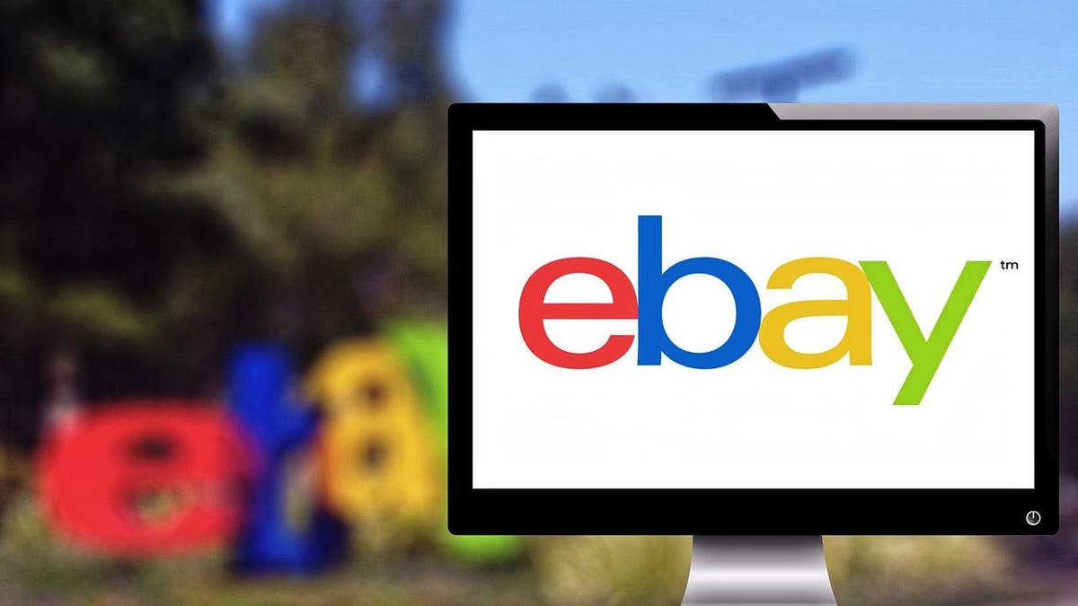 Stock image shows eBay logo on computer screen