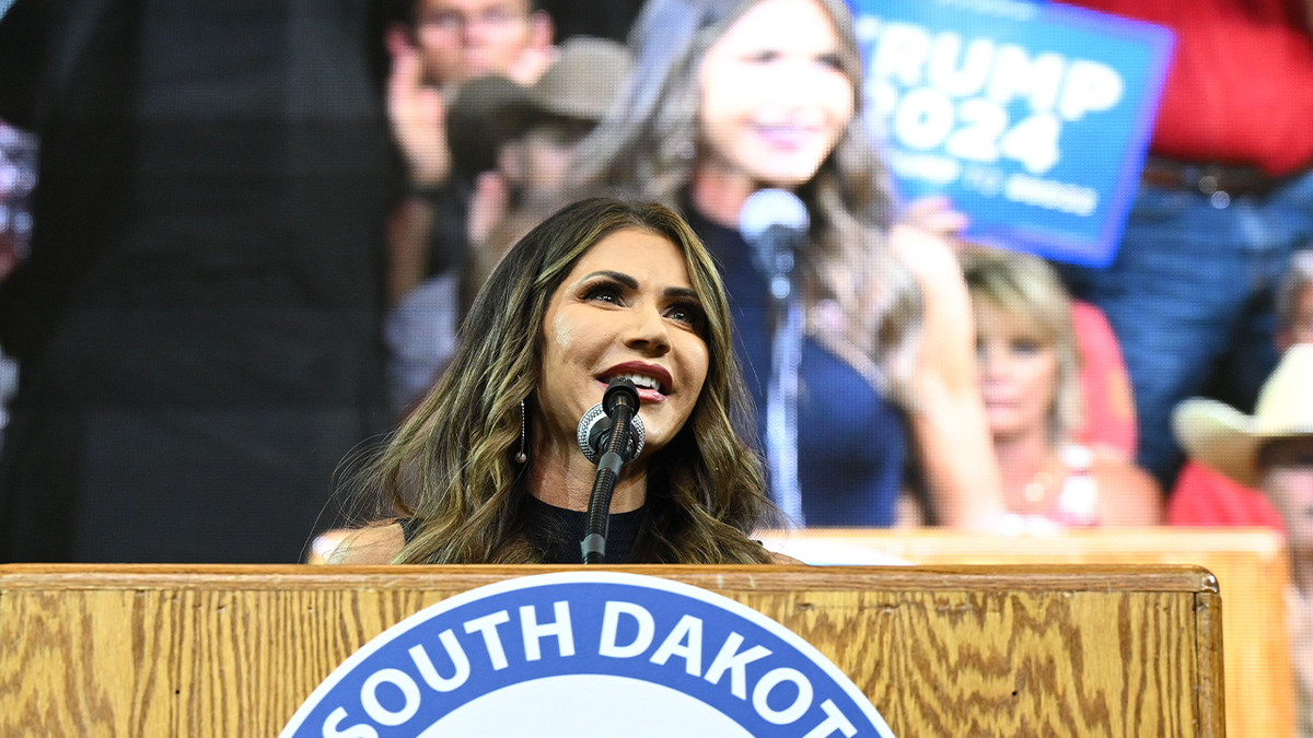 Kristi Noem at the podium