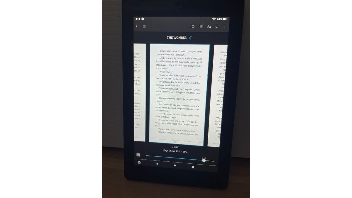 Image of a book on an Amazon Kindle