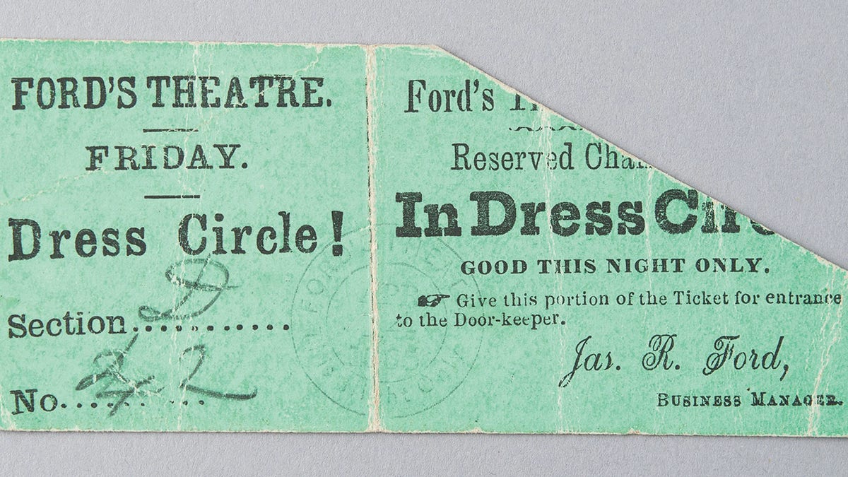 Abraham Lincoln theatre ticket