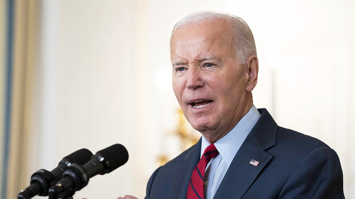 Joe Biden at podium speaking