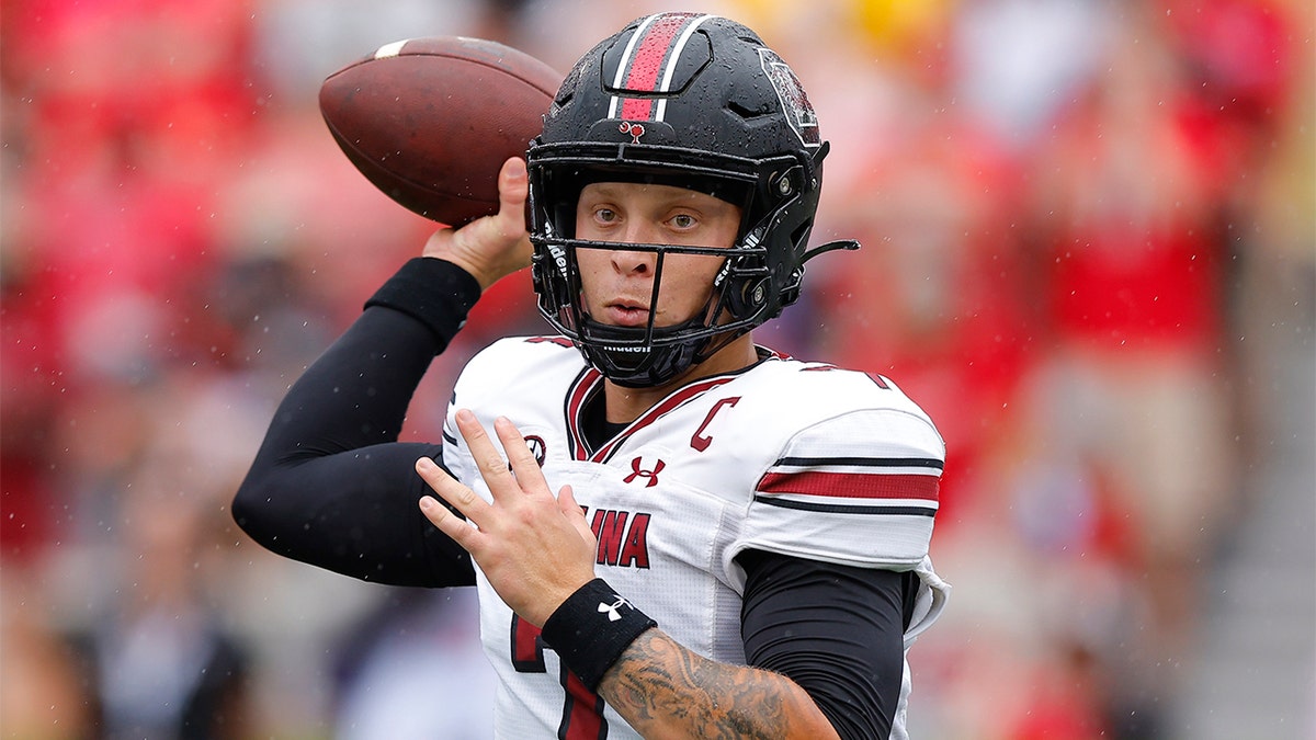 Spencer Rattler throws against Georgia