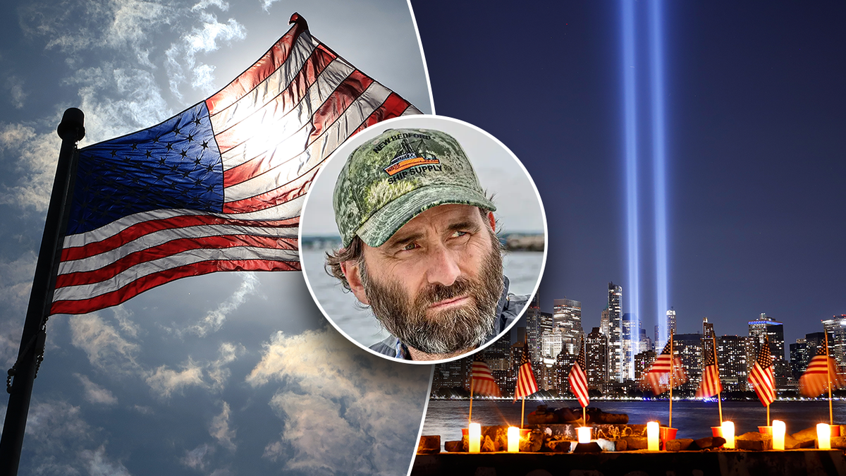 Jack Carr, eingefügt, mit Bildern vom 11. September im Hintergrund