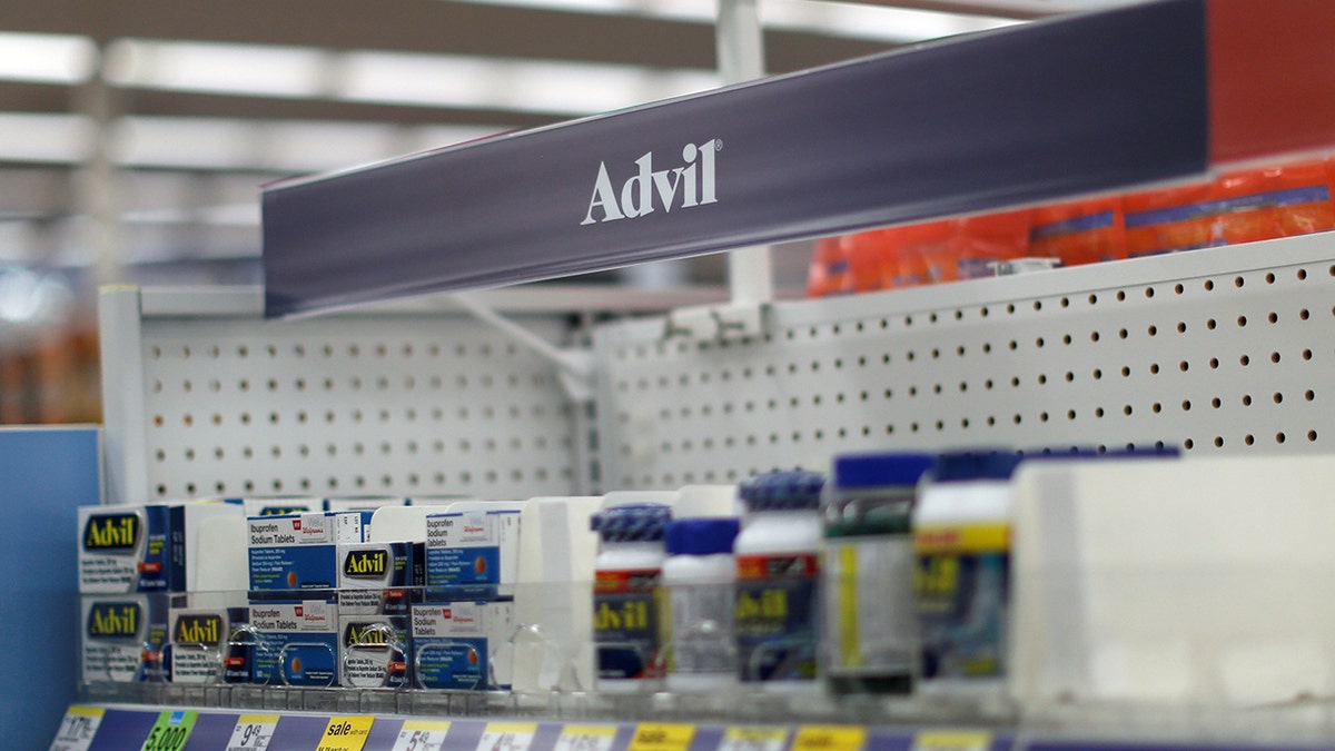 Advil on the shelf at a store