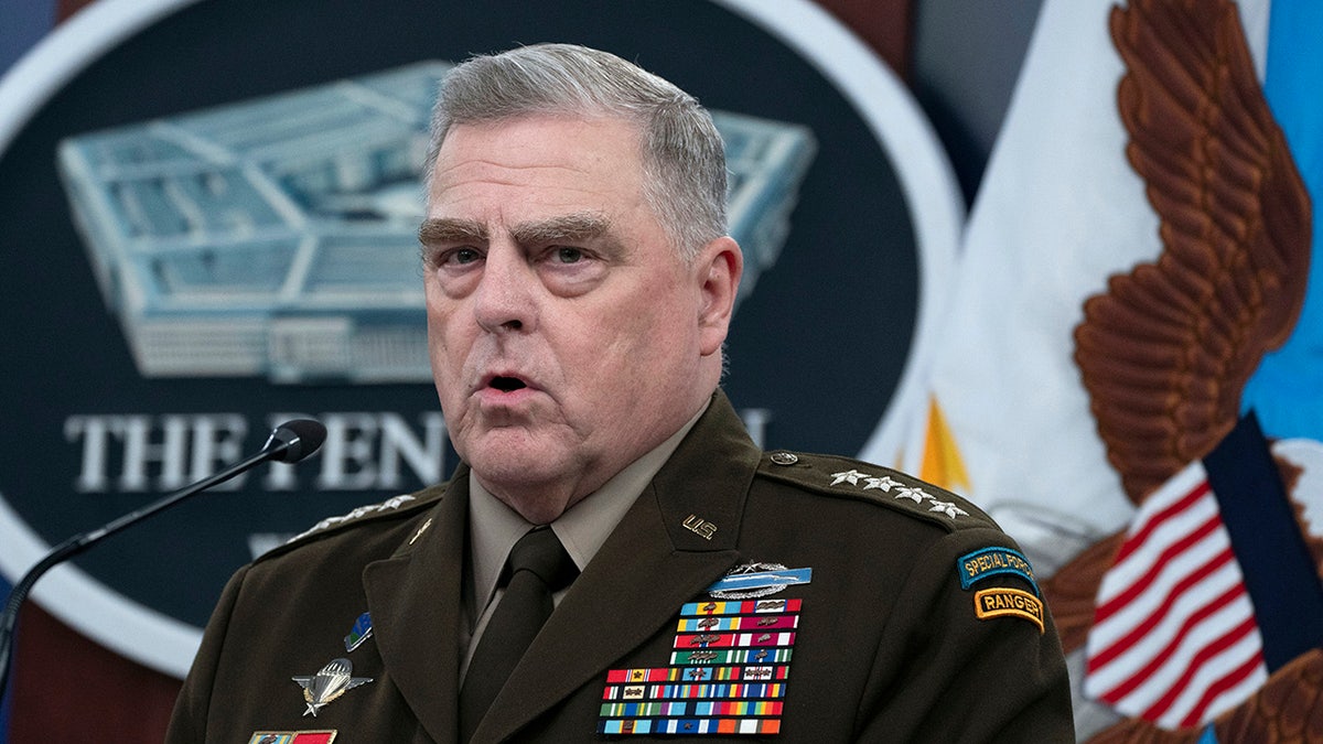 Gen. Milley at lectern in Pentagon press briefing room 