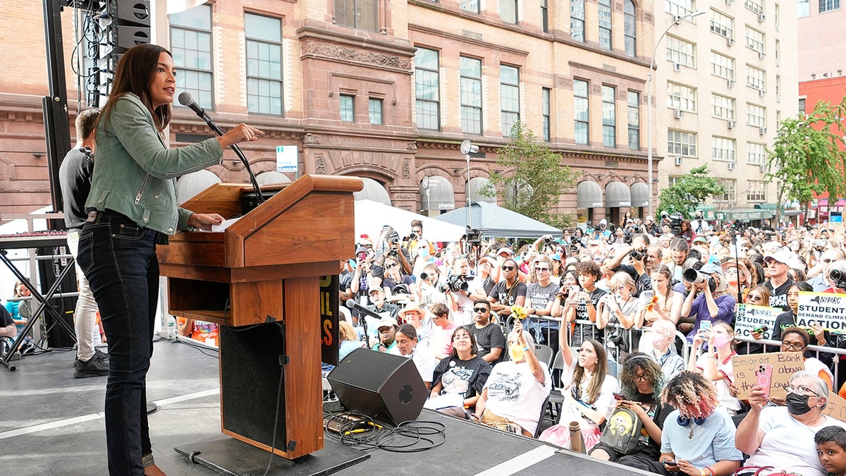 Ocasio-Cortez on stage