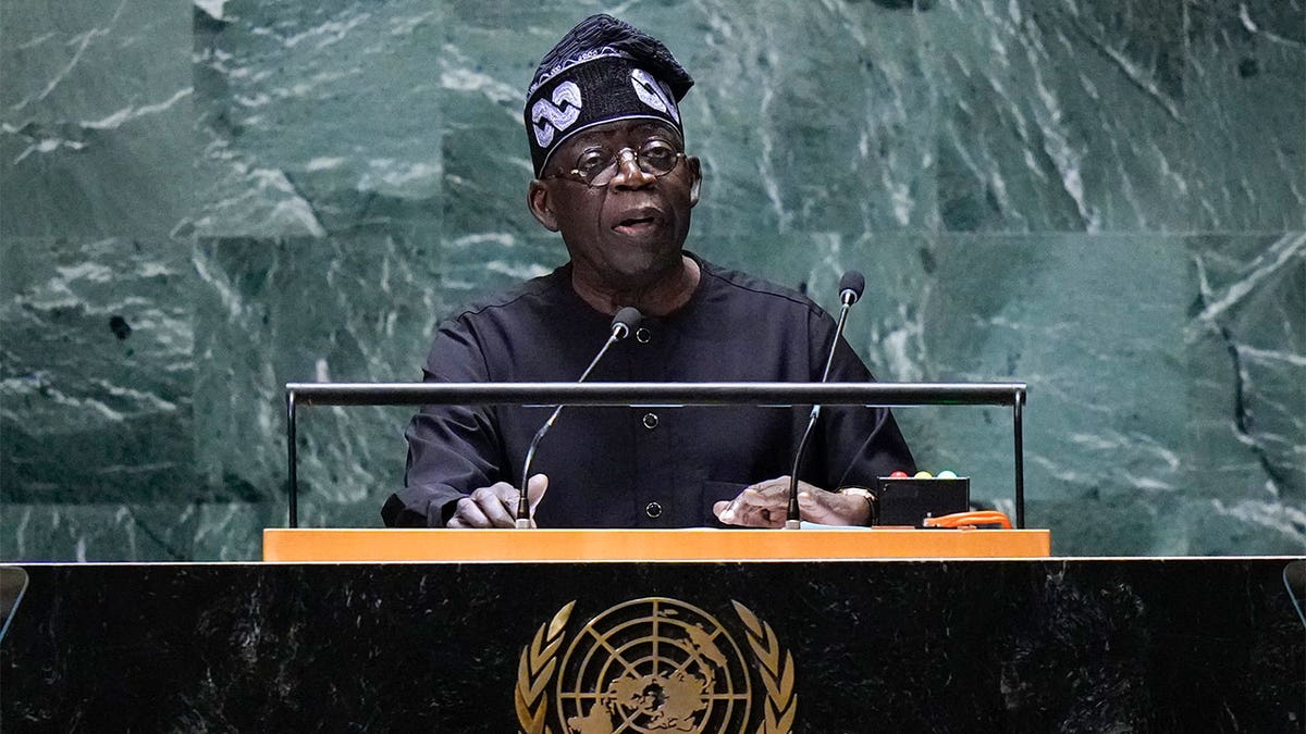 Bola Ahmed Tinubu, President of Nigeria addresses the general assembly
