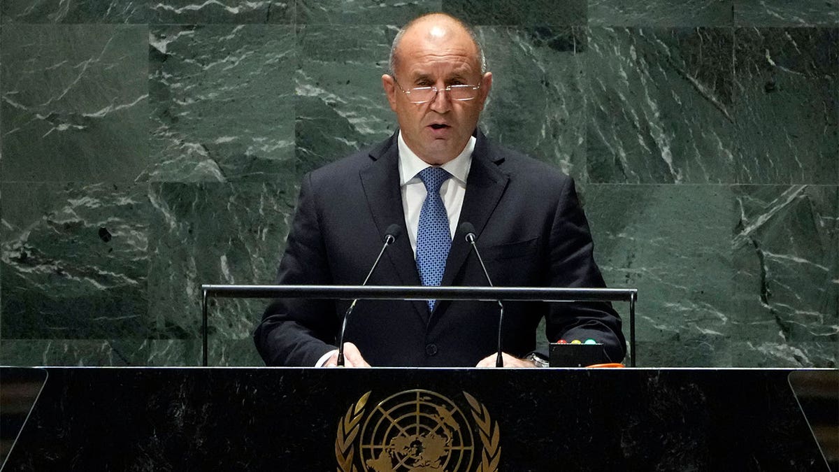 Bulgaria's President Rumen Radev addresses the U.N. General Assembly