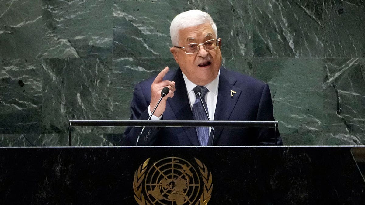 Palestinian President Mahmoud Abbas speaks at the United Nations General Assembly