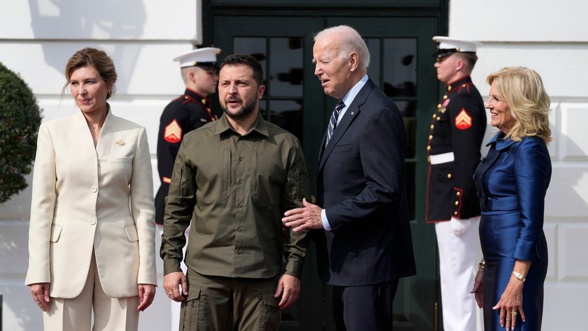 President Biden and Jill Biden with Ukrainian President Volodymyr Zelenskyy and his wife
