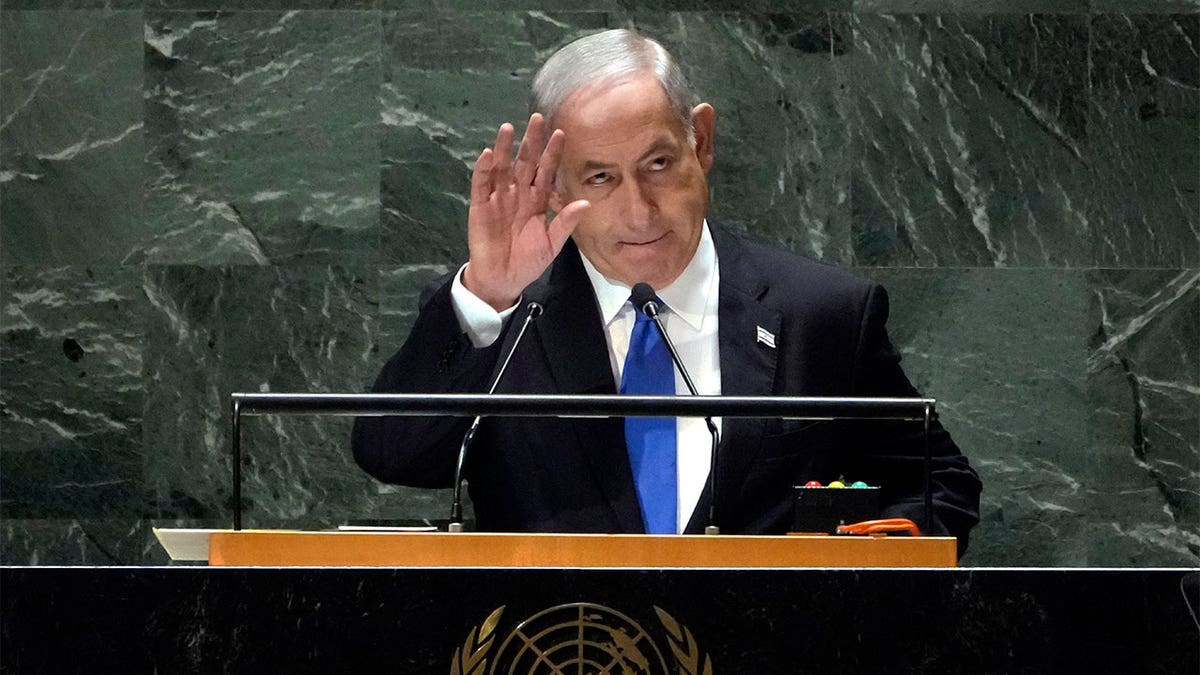 Israeli Prime Minister Benjamin Netanyahu addresses the United Nations General Assembly