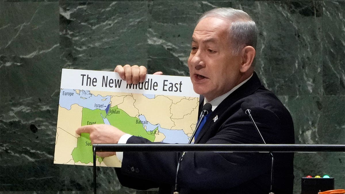 Israeli Prime Minister Benjamin Netanyahu addresses the United Nations General Assembly