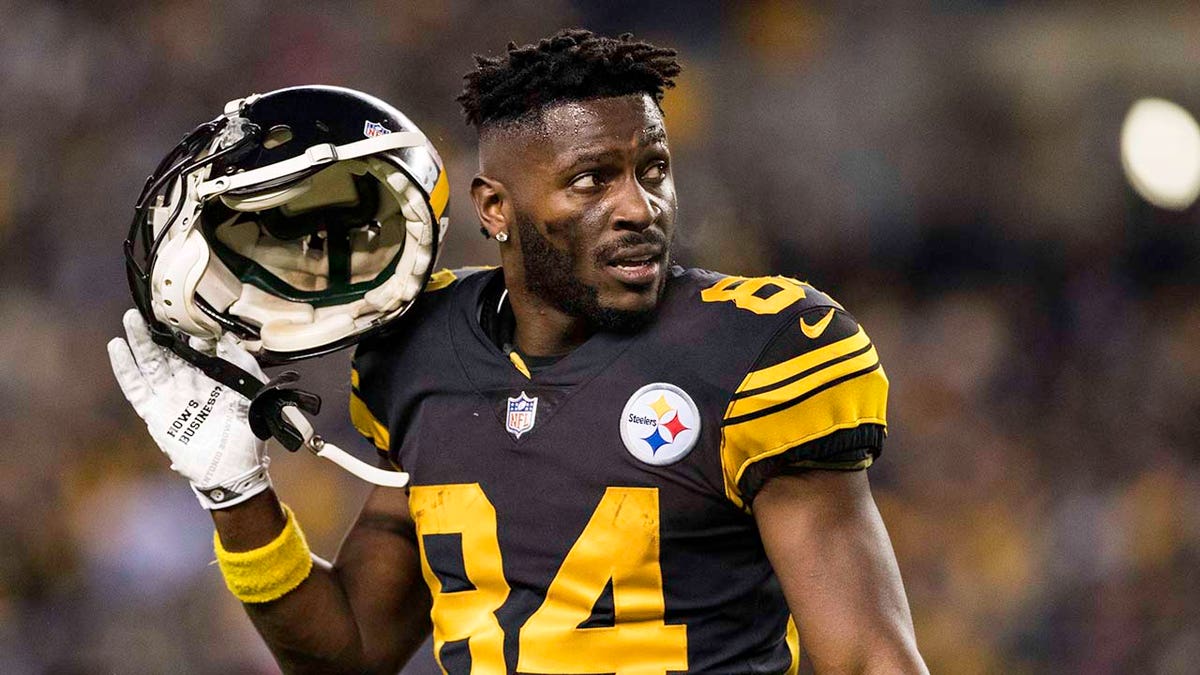 Antonio Brown looks on during a Steelers game