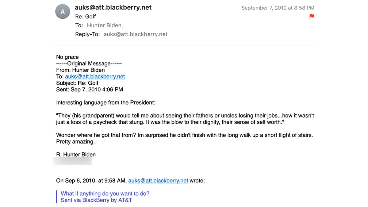 Biden's Obama email