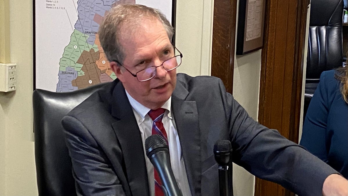 New Hampshire Secretary of State Dave Scanlan announces that he won't move to block former President Donald Trump from the presidential primary ballot in Concord, New Hampshire, on Wednesday.
