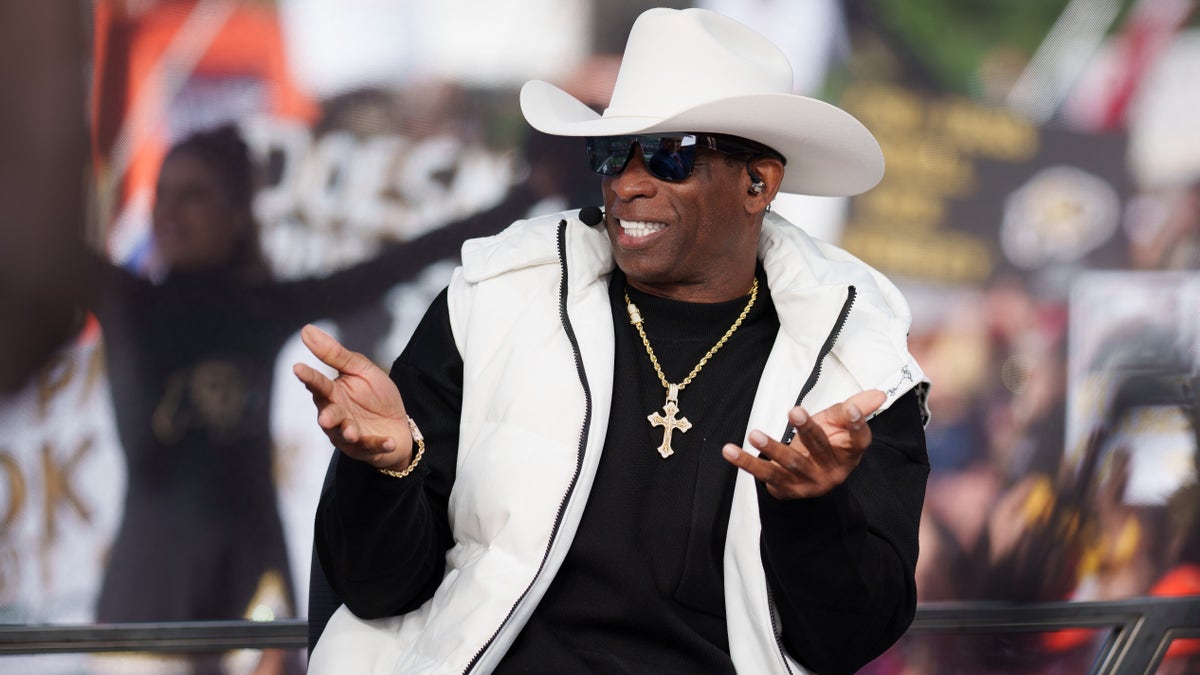Colorado Buffaloes head coach Deion Sanders on the set of ESPN College GameDay