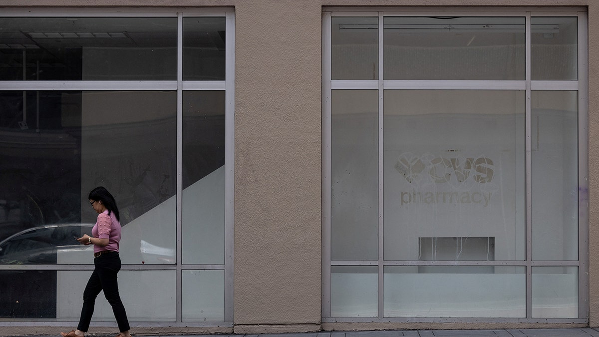 An empty commercial retail area near Union Square in San Francisco