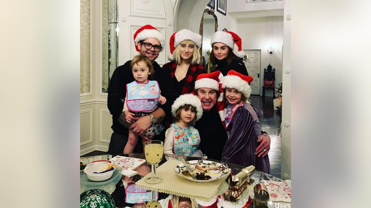 osbourne family celebrating christmas
