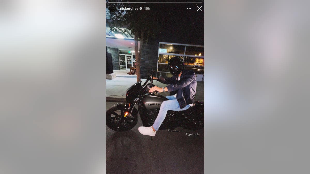 nic kerdiles sits on motorcycle in final ig post before death in crash