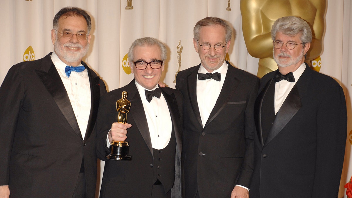 Francis Ford Coppola, Martin Scorsese, winner Best Director for The Departed, Steven Spielberg and George Lucas