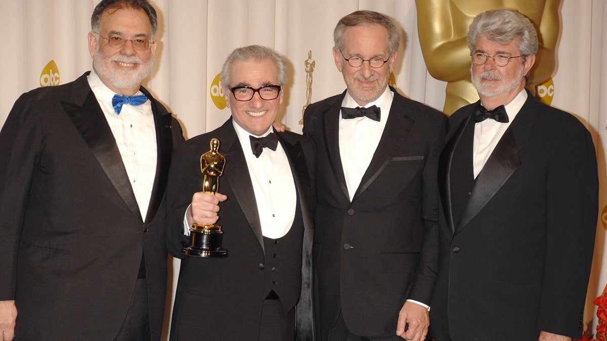 Francis Ford Coppola, Martin Scorsese, winner Best Director for The Departed, Steven Spielberg and George Lucas