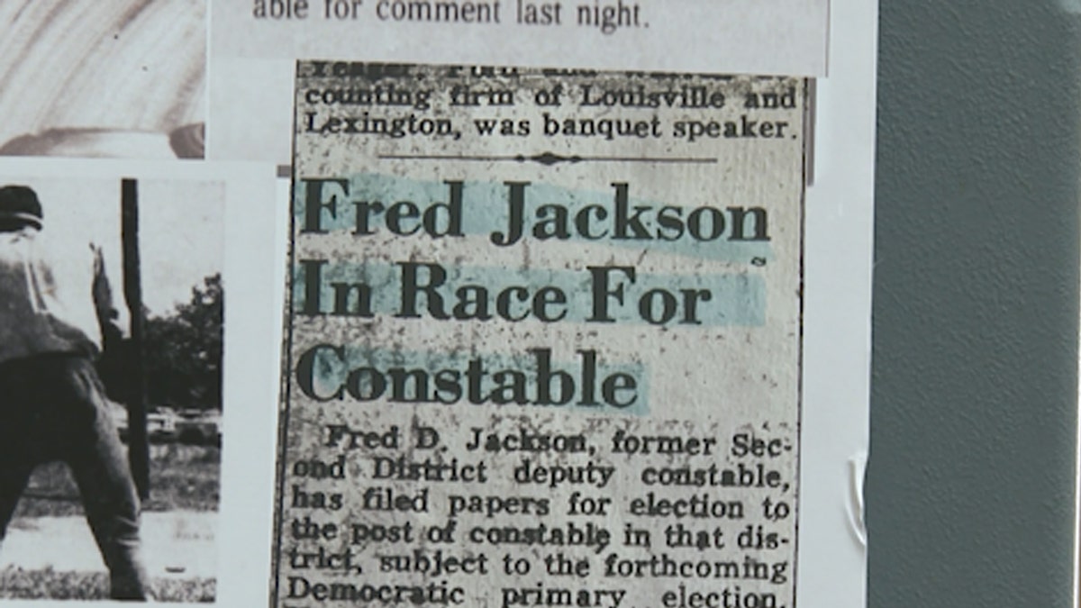 newspaper clipping: Fred Jackson In Race For Constable