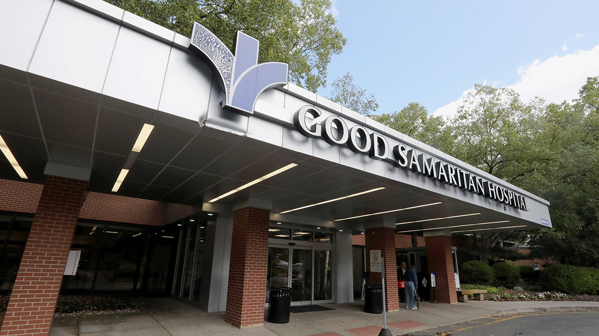 closeup shot of Good Samaritan Hospital entrance
