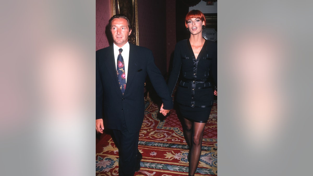 Gerald Marie and Linda Evangelista at a Maybelline event