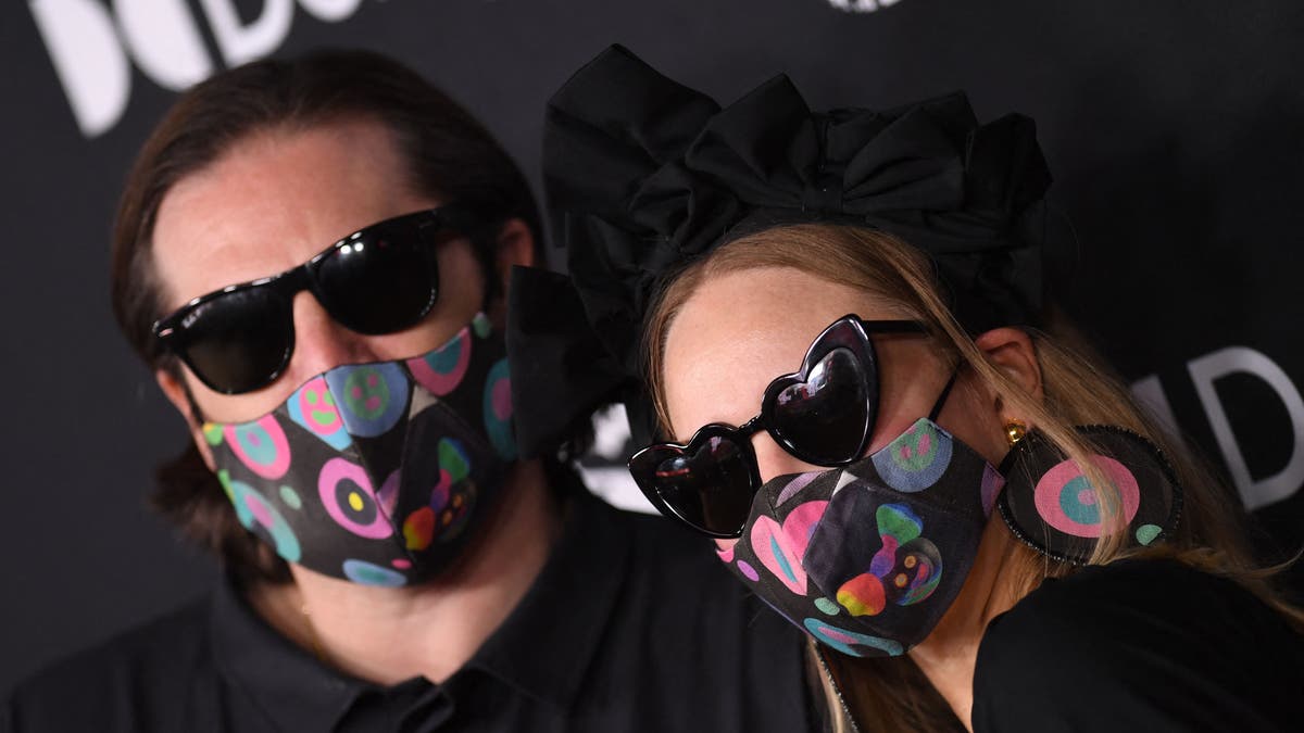 sia and husband dan bernad masked at premiere