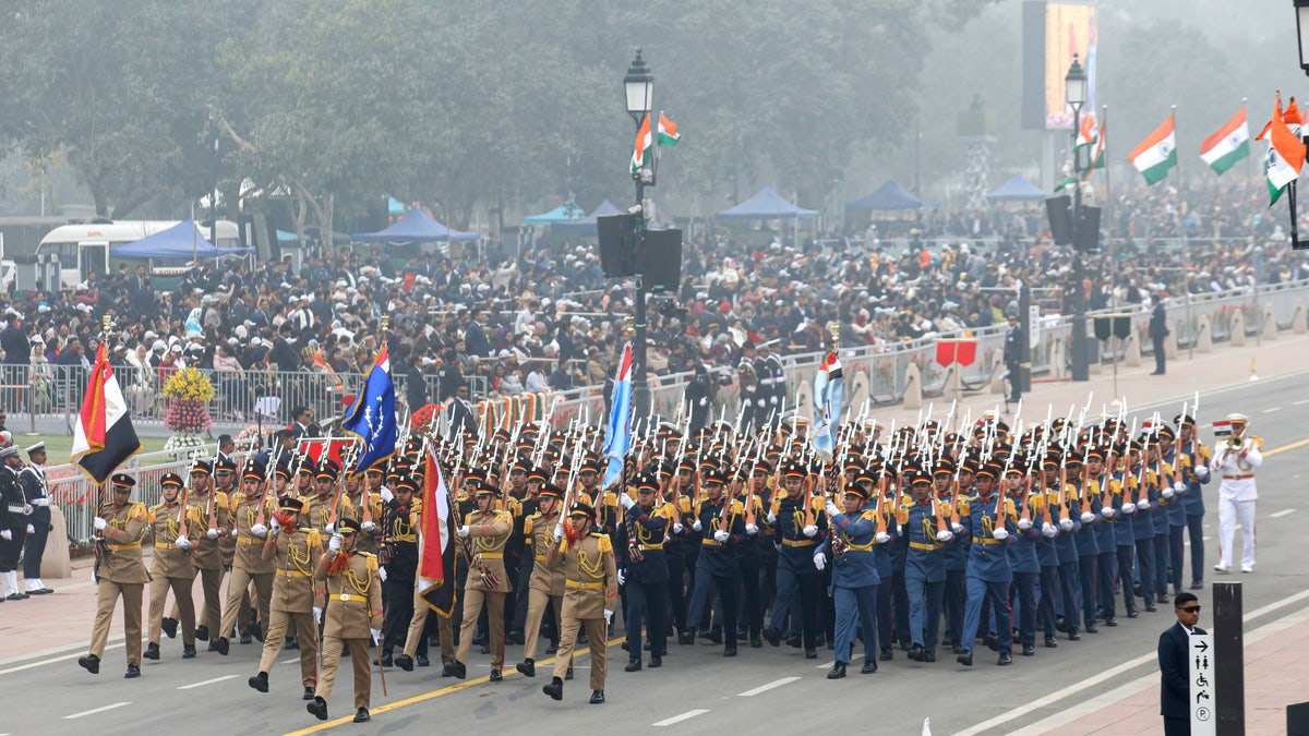 Egytpian military unit in parade in New Delhi, India